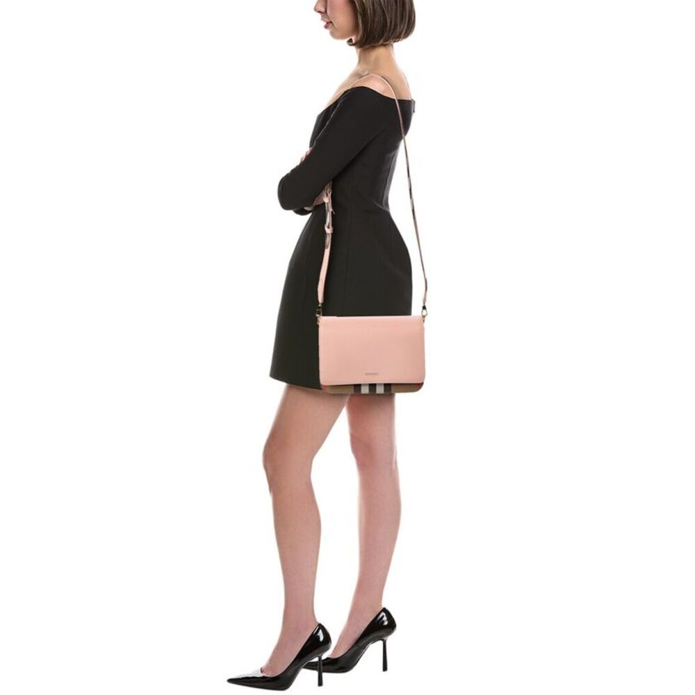 Burberry Check Canvas & Leather Shoulder Bag, Pink - Picture 4 of 4